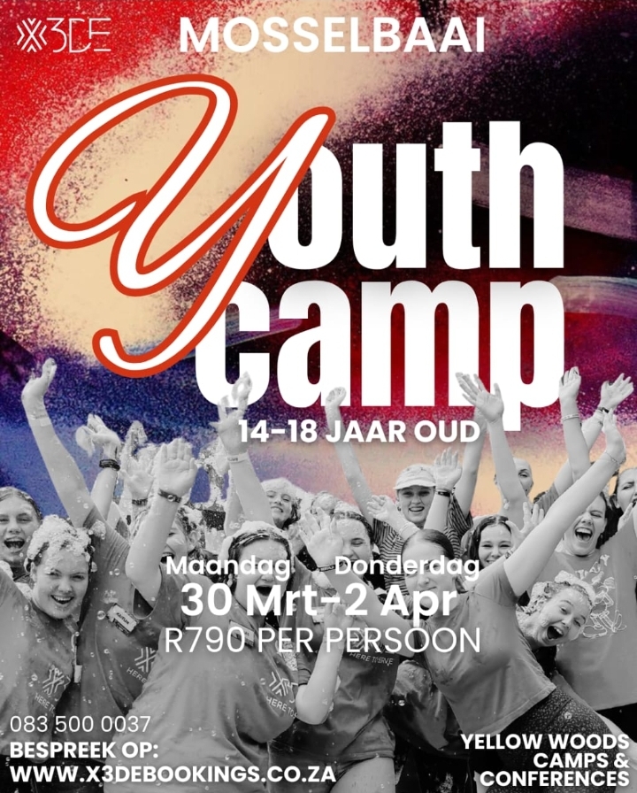 X3DE Jeugkamp Mosselbaai plakkaat