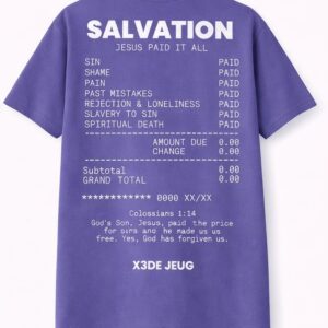 X3DE “SALVATION — Jesus Paid It All” T-Shirt (Purple)