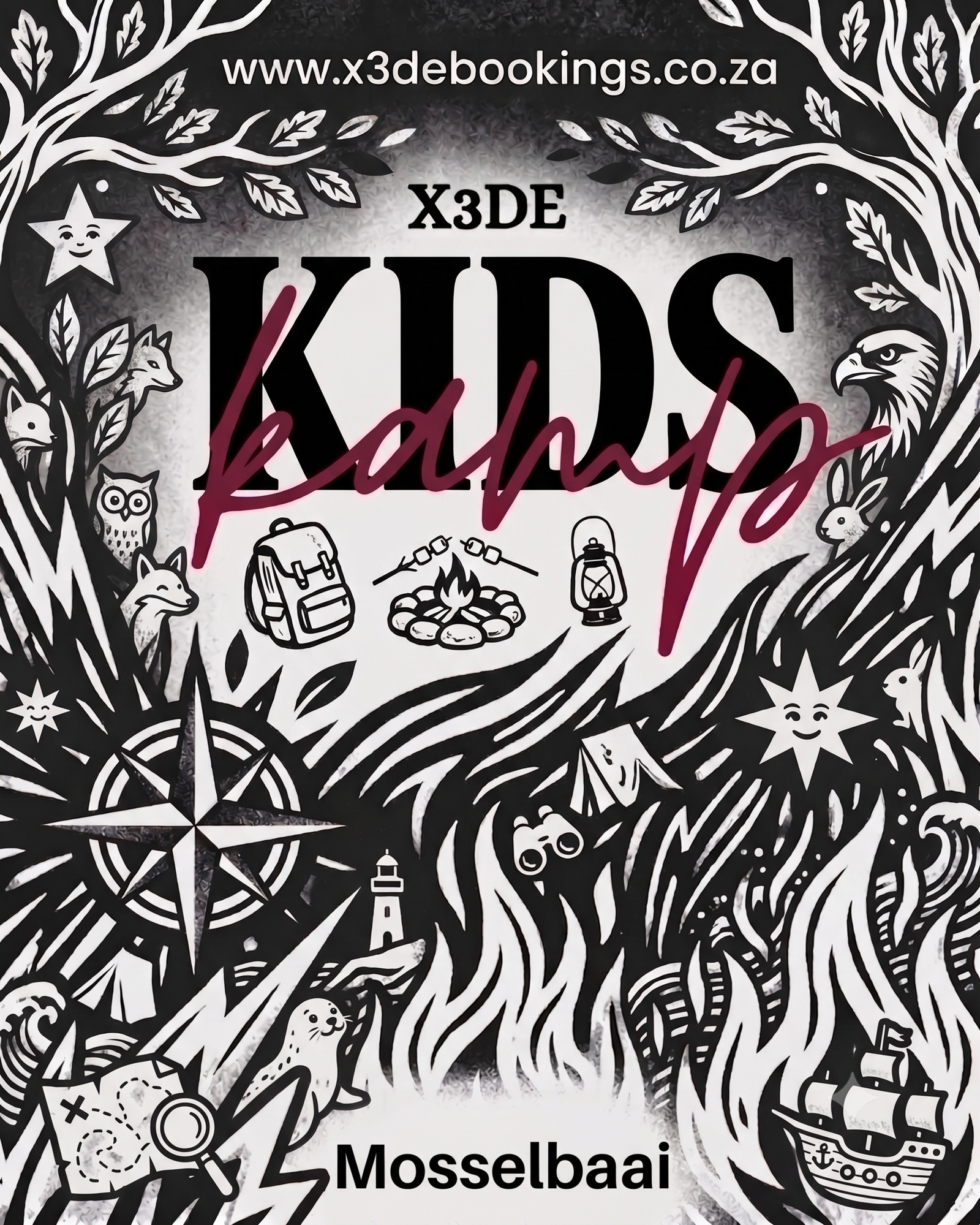 X3DE Mosselbaai KIDSKAMP 26 - 28 Sept (9-13 jaar)